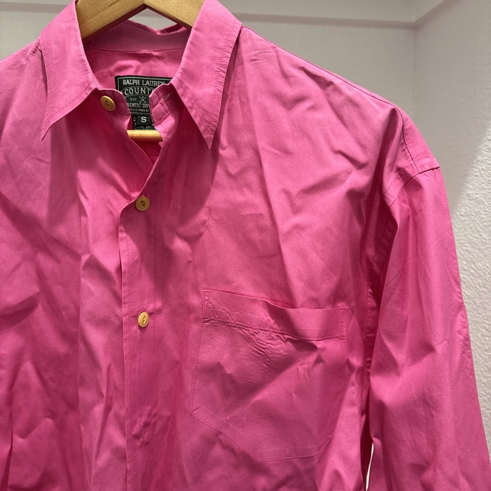 Vtg Polo Country RALPH LAUREN Long Sleeve Button Down Shirt S Pink